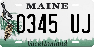ME license plate 0345UJ