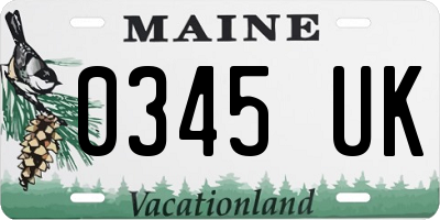 ME license plate 0345UK