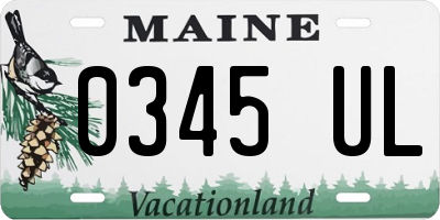 ME license plate 0345UL