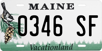 ME license plate 0346SF