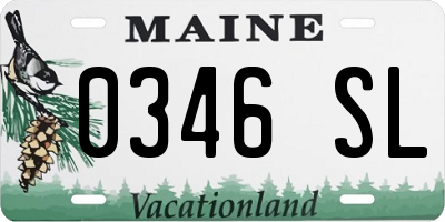ME license plate 0346SL