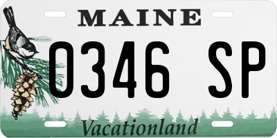 ME license plate 0346SP
