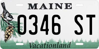 ME license plate 0346ST