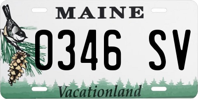 ME license plate 0346SV