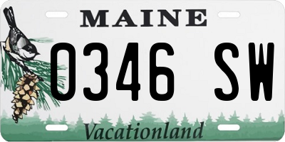 ME license plate 0346SW
