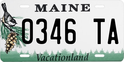 ME license plate 0346TA