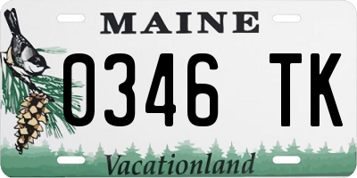 ME license plate 0346TK