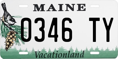 ME license plate 0346TY