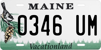 ME license plate 0346UM