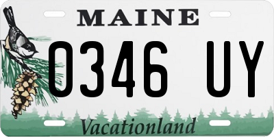ME license plate 0346UY