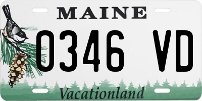 ME license plate 0346VD