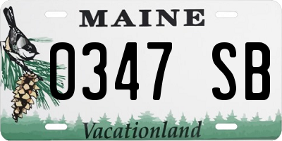 ME license plate 0347SB