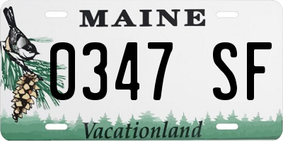 ME license plate 0347SF