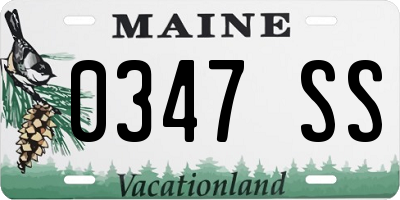ME license plate 0347SS