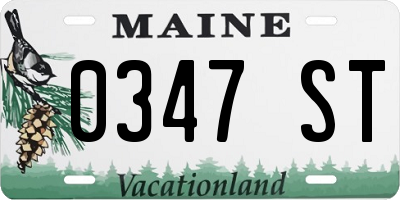 ME license plate 0347ST