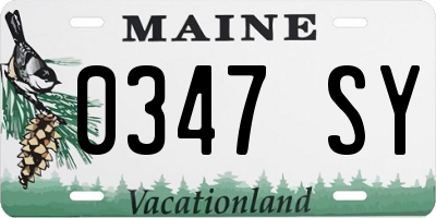 ME license plate 0347SY