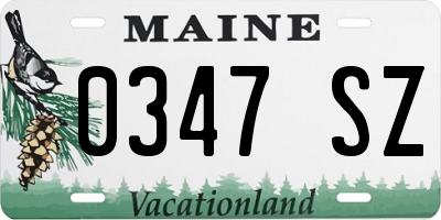 ME license plate 0347SZ