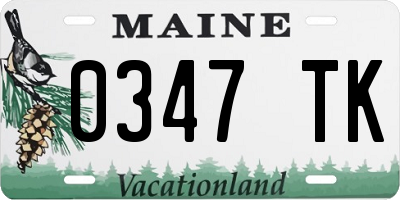 ME license plate 0347TK