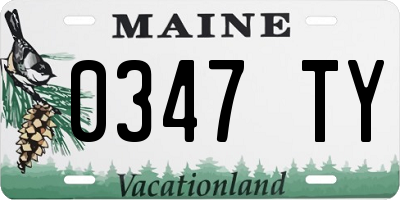 ME license plate 0347TY