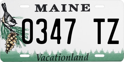 ME license plate 0347TZ