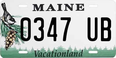 ME license plate 0347UB