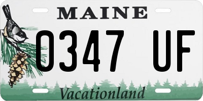 ME license plate 0347UF