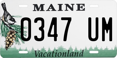ME license plate 0347UM