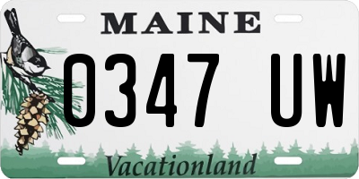 ME license plate 0347UW