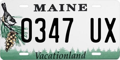 ME license plate 0347UX