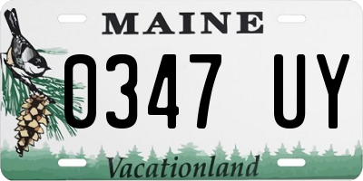ME license plate 0347UY