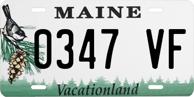 ME license plate 0347VF
