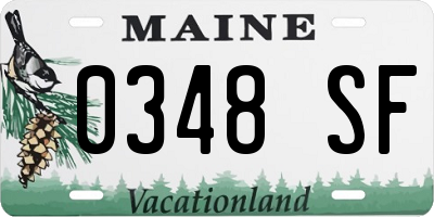 ME license plate 0348SF