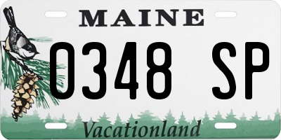 ME license plate 0348SP