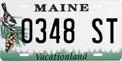 ME license plate 0348ST