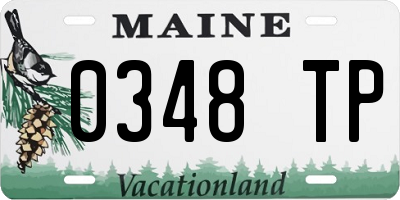 ME license plate 0348TP