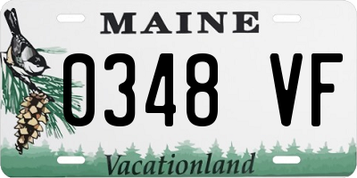 ME license plate 0348VF