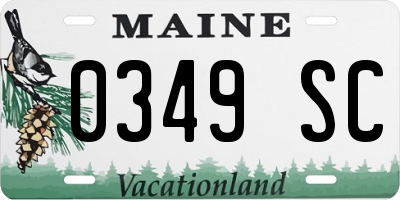 ME license plate 0349SC