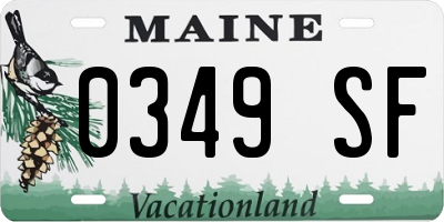 ME license plate 0349SF