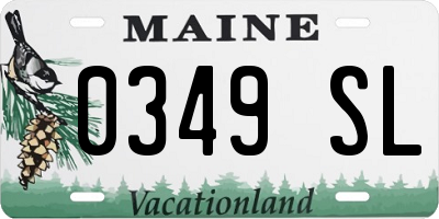 ME license plate 0349SL