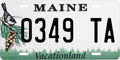 ME license plate 0349TA