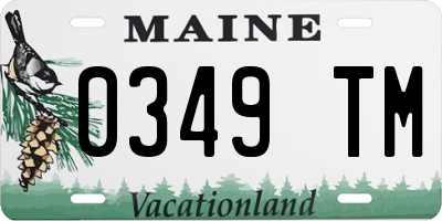 ME license plate 0349TM