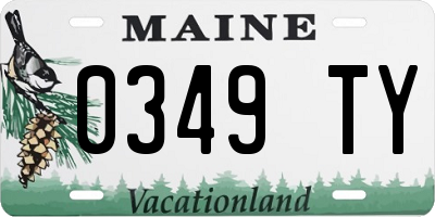 ME license plate 0349TY