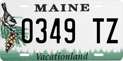 ME license plate 0349TZ