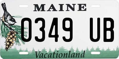 ME license plate 0349UB