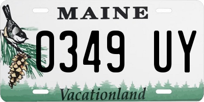 ME license plate 0349UY