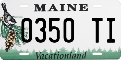 ME license plate 0350TI