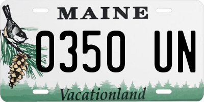 ME license plate 0350UN