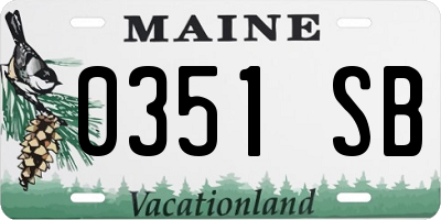 ME license plate 0351SB