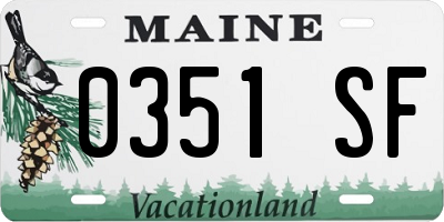 ME license plate 0351SF