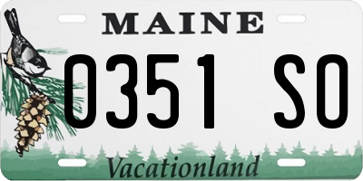 ME license plate 0351SO